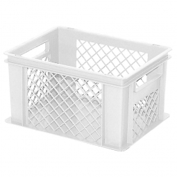 Eurobehälter mit 2 Durchfassgriffenn, LxBxH 400x300x220 mm, 21 Liter, weiß