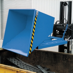 Stahl-Kippbehälter mit Abrollsystem, Inhalt 0,50 m³, LxBxH 1420x1008x1070 mm, Tragkraft 1000 kg, lackiert