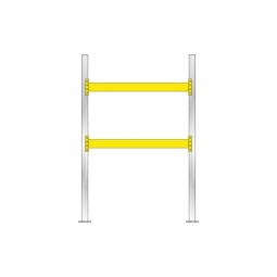Palettenregal für 6 Europaletten, BxTxH 2025x1100x3000 mm, Tragbalkenebenen mit 38 mm Spanplattenböden, Fachlast 2200 kg/Tragbalkenpaar