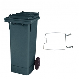 Müllbehälter, 80 Liter, grau, mit Klemmring