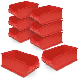 6x Sichtbox PROFI LB2, rot + GRATIS: 2 zusätzliche Sichtboxen geschenkt!