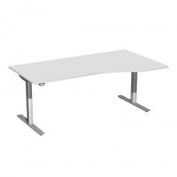 Steh- und Sitz-Arbeitsplatz, rechts "Basic", BxTxH 1800x800/1000x680-1160 mm, lichtgrau