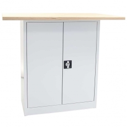 Werkstatt-Theke mit Buche-Multiplex-Arbeitsplatte, BxTxH 1200x720x1030 mm