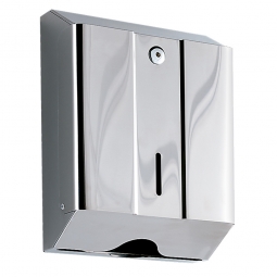 Handtuchspender aus Edelstahl satiniert, BxTxH 250x125x330 mm, für 600 Blatt