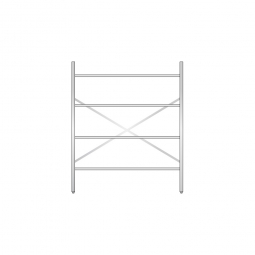 Aluminiumregal mit 4 Gitterböden, Stecksystem, BxTxH 1500x500x1800 mm, Nutztiefe 480 mm