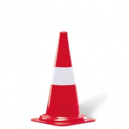 Leitkegel-tagesleuchtend, Höhe 320 mm, Kegel in Farbe rot mit 1 weißen Streifen, Gewicht 0,5 kg