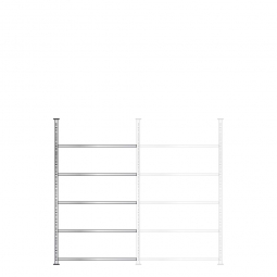 Ordner-Anbauregal, Schraubsystem, glanzverzinkt, 5 Böden, BxTxH 1000x300x1850 mm