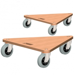 Dreieck-Transportroller, Tragkraft 200 kg, LxBxH 540x540x145 mm,  Paket = 2 Transportroller