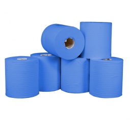 Rollenhandtuch, blau, 1- lagig (1 VE = 6 Rollen), LxB 300x200 mm