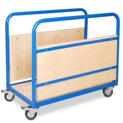 Zweiwandwagen / Rungenwagen LxBxH 1000x500x865 mm, 4 Lenkrollen, davon 2 mit Feststellbremse, Ladefläche LxB 945x445 mm, Tragkraft 250 kg