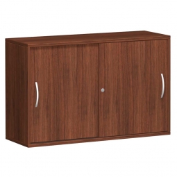 Anstell-Schiebetürenschrank PRO, 2 Ordnerhöhen, Nussbaum, BxTxH 1600x425x720 mm