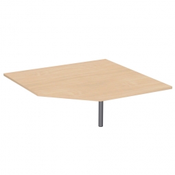 Fünfeck-Verkettungsplatte 90° PREMIUM, Buche/Silber, BxT 1225x1225 mm