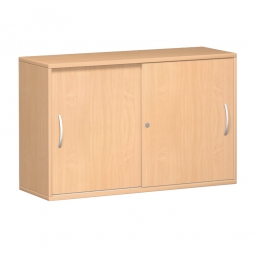 Anstell-Schiebetürenschrank PRO, 2 Ordnerhöhen, Buche, BxTxH 1200x425x720 mm