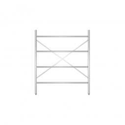Aluminiumregal mit 4 geschlossenen Regalböden, Stecksystem, BxTxH 1500x400x1800 mm, Nutztiefe 340 mm