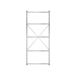 Fachbodenregal Flex mit 5 Fachböden, Stecksystem, glanzverzinkt, BxTxH 1070x515x2500 mm, Tragkraft 175 kg/Boden