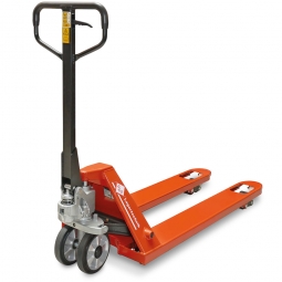 Gabelhubwagen, Tragkraft 2500 kg, orange RAL 3020, LxBxH 1554x540x1200 mm, Deichsel schwarz, Gabellänge 1150 mm