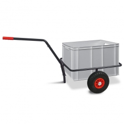 Handwagen mit Kunststoffkasten, H 420 mm, grau, LxBxH 1250x640x660 mm, Tragkraft 200 kg