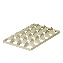 Fachwerkeinsatz für Gläserkästen, unten, 90x87 mm, 24 Gläser, PP, kieselgrau