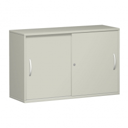 Schiebetürschrank PRO 2 Ordnerhöhen, lichtgrau, BxHxT 1200x768x425 mm