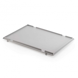 Hakendeckel für Euro-Stapelbehälter, LxB 600x400 mm, Farbe grau