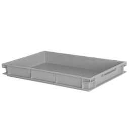 Untersetzbehälter/ Schlittenkasten, PP, LxBxH 600x400x75 mm, 2 Griffleisten, 13 Liter, grau