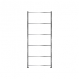 Fachbodenregal mit 6 Fachböden, Schraubsystem, glanzverzinkt, BxTxH 1006x306x2500 mm, Tragkraft 250 kg/Boden