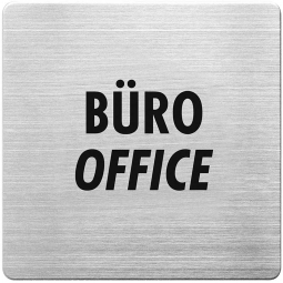 Hinweisschild "Büro", Edelstahl, HxBxT 90x90x1 mm