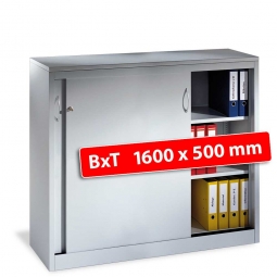 Schiebetürenschrank, 3 Ordnerhöhen, BxTxH 1600x500x1200 mm