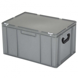 Euro-Koffer, LxBxH 600x400x330 mm, grau, mit 2 Tragegriffen auf den Stirnseiten