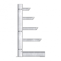 Kragarm-Anbauregal, einseitige Ausführung, BxTxH 1000 x 400/600/800/1000/1200 x 2000 mm, Achsmaß 1000 mm