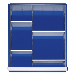 Einteilungsset für Schublade, BxT 490x560 mm, Fronthöhe 120-150 mm, 6 Fächer