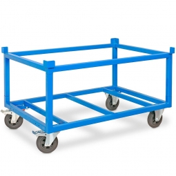 Fahrgestell für Paletten und Behälter, Ladefläche LxBxH 1210x810x700 mm, Tragkraft 350 kg, hohe Ausführung