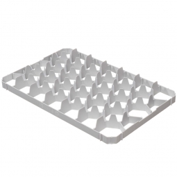 Fachwerkeinsatz für Gläserkästen, unten, lichtes Fachmaß 77x77 mm, 33 Gläser, PP, grau