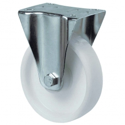 Transportgeräte-Bockrolle, Rad-ØxB 200x50 mm, Tragkraft 300 kg, weiß