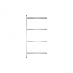 Edelstahl-Steck-Anbauregal, BxTxH 975x600x2000 mm, mit 4 Regalböden T: 550 mm