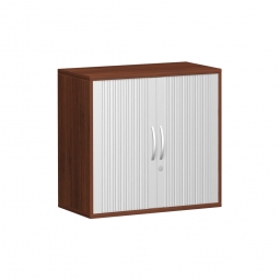 Querrollladenschrank PRO 2 Ordnerhöhen, Nussbaum, BxTxH 800x425x768 mm