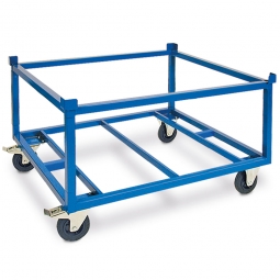 Fahrgestell für Paletten und Behälter, Ladefläche LxBxH 1210x1010x740 mm, Tragkraft 1000 kg, Rad-ØxB 200x50 mm, Elastic-Vollgummi-Reifen