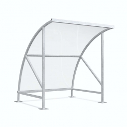 Raucher- und Pausenunterstand, Rahmen verzinkt, BxTxH 2090x2100x2290 mm