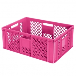 Durchbrochener Eurobehälter mit 4 Durchfassgriffen, LxBxH 600x400x240 mm, 43 Liter, violett
