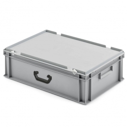 Euro-Koffer aus PP mit Tragegriff, LxBxH 600x400x185 mm, grau