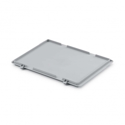 Scharnierdeckel für Euro-Stapelbehälter, LxB 400x300 mm, grau