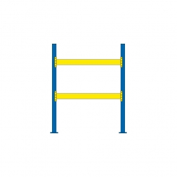 Palettenregal für 6 Europaletten, BxTxH 2025x1100x2500 mm, Tragbalkenebenen mit 38 mm Spanplattenböden, Fachlast 2200 kg/Tragbalkenpaar