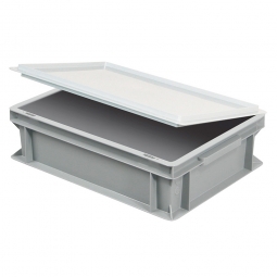 Scharnierdeckel für Euro-Stapelbehälter, LxB 400x300 mm, weiß, Gewicht 450 g