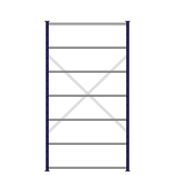 Fachbodenregal mit 7 Böden, Stecksystem, Grundregal, doppelseitige Ausführung, BxTxH 1270x630(2x315)x2300 mm, Oberfläche kunststoffbeschichtet