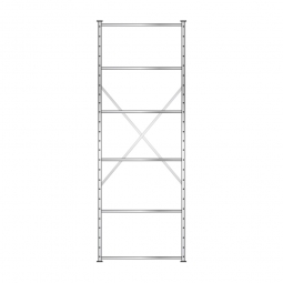 Fachbodenregal Flex mit 6 Fachböden, Stecksystem, glanzverzinkt, BxTxH 1070x615x3000 mm, Tragkraft 165 kg/Boden