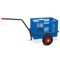 Handwagen mit Kunststoffkorb, H 410 mm, blau, LxBxH 1250x640x660 mm, Tragkraft 200 kg