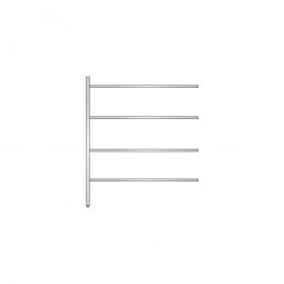 Aluminium-Anbauregal mit 4 geschlossenen Regalböden, Stecksystem, BxTxH 1375x400x1600 mm, Nutztiefe 340 mm
