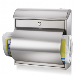 Briefkasten mit Zylinderschloss, BxTxH 360x100/190x370 mm, Edelstahl