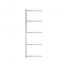 Fachboden-Steck-Anbauregal, glanzverzinkt, BxTxH 1235x315x2500 mm, mit 5 Fachböden