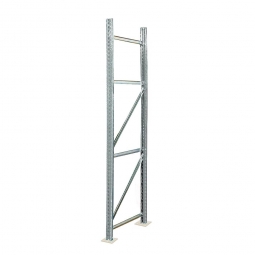 Rahmen für Palettenregale, Stecksystem, zerlegt, TxH 1100x2500 mm, Profil PN85, Oberfläche glanzverzinkt